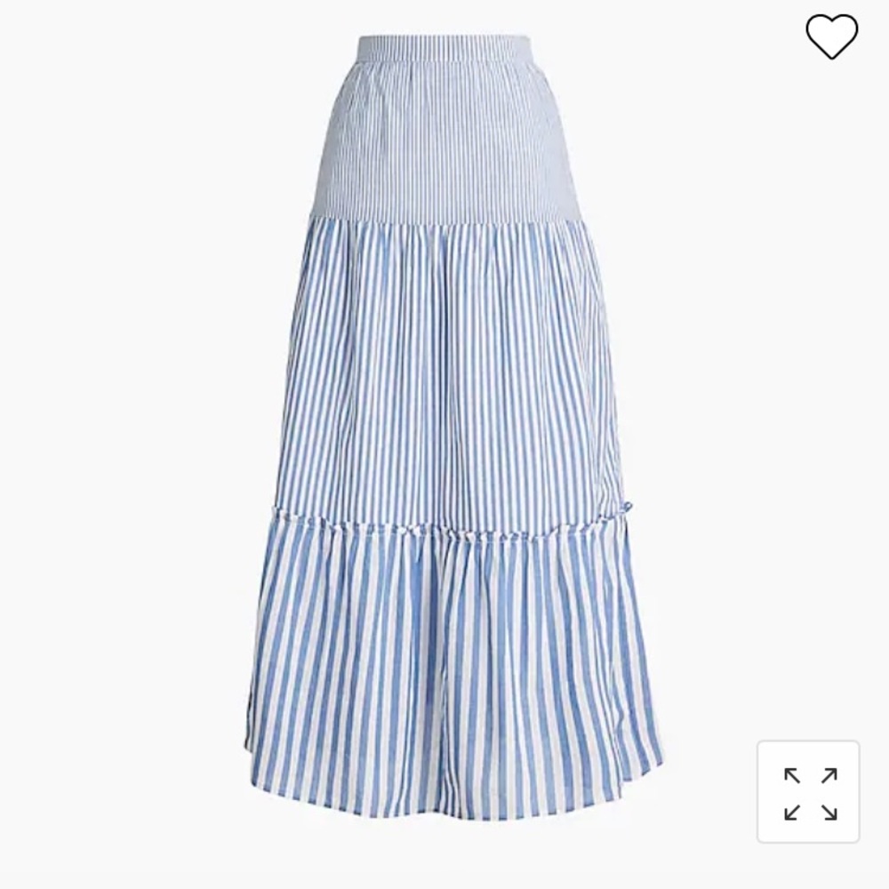 J.Crew Tiered Ruffle Maxi Cotton Skirt XS NWOT